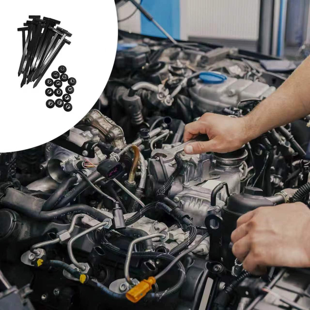100 Stück Nylon Kabelbinder Schnalle, Universal Kabelbinderhalter, Kabelbinder-Verschluss Für Reparaturen, UV-beständige Nylon Halterung, Für Haushalt Auto Tägliche Reparaturen (Schwarz)