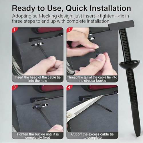 100 Stück Nylon Kabelbinder Schnalle, Universal Kabelbinderhalter, Kabelbinder-Verschluss Für Reparaturen, UV-beständige Nylon Halterung, Für Haushalt Auto Tägliche Reparaturen (Schwarz)