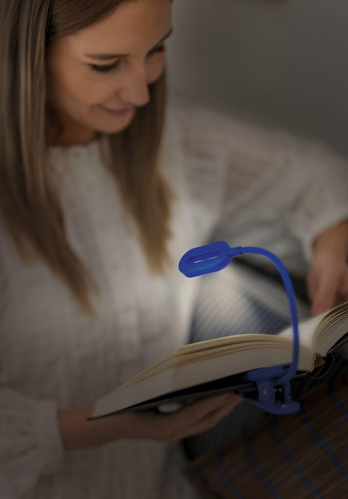 moses. libri_x Klemmleuchte Touch Electric Blue – dimmbares Leselicht