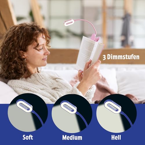 moses. libri_x Klemmleuchte Touch Electric Blue – dimmbares Leselicht