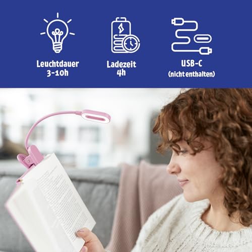 moses. libri_x Klemmleuchte Touch Electric Blue – dimmbares Leselicht