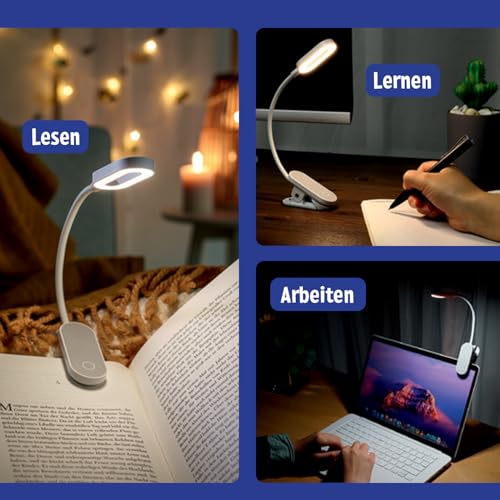 moses. libri_x Klemmleuchte Touch Electric Blue – dimmbares Leselicht