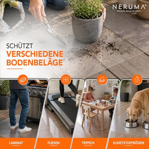 PVC Bodenschutzmatte Transparent – Bürostuhlunterlage für Hartboden & Teppich, rutschfest & langlebig – Bodenschutz Unterlage für Schreibtischstuhl, Stuhlmatte in verschiedenen Größen