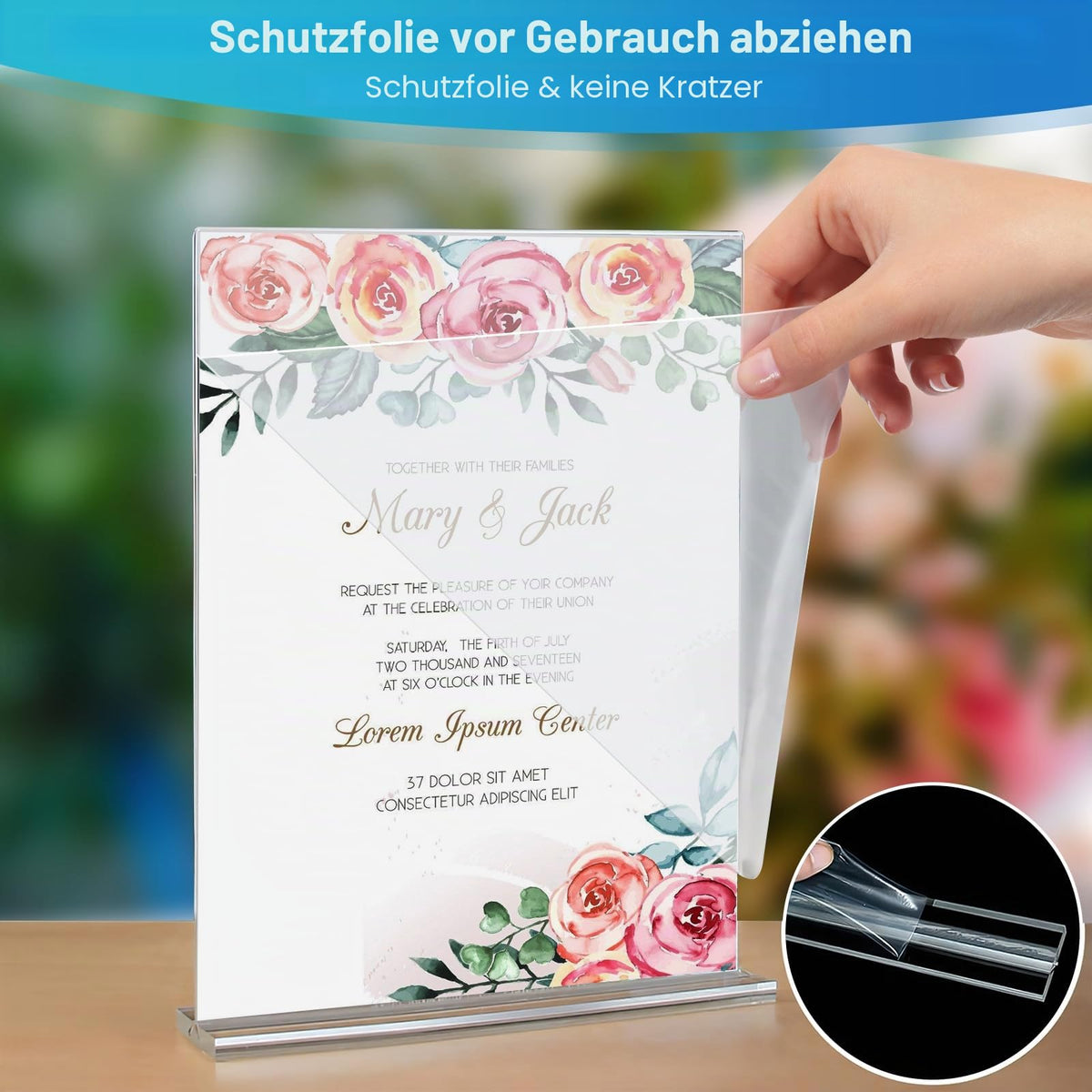 DoubleCare 3 Stück A4 Aufsteller, Doppelseitiges Transparentes Tischaufsteller, T-Förmiger Vertikaler Acryl Ständer, Tischaufsteller für Werbung, Speisekarte, Hinweisschild Dokumenten