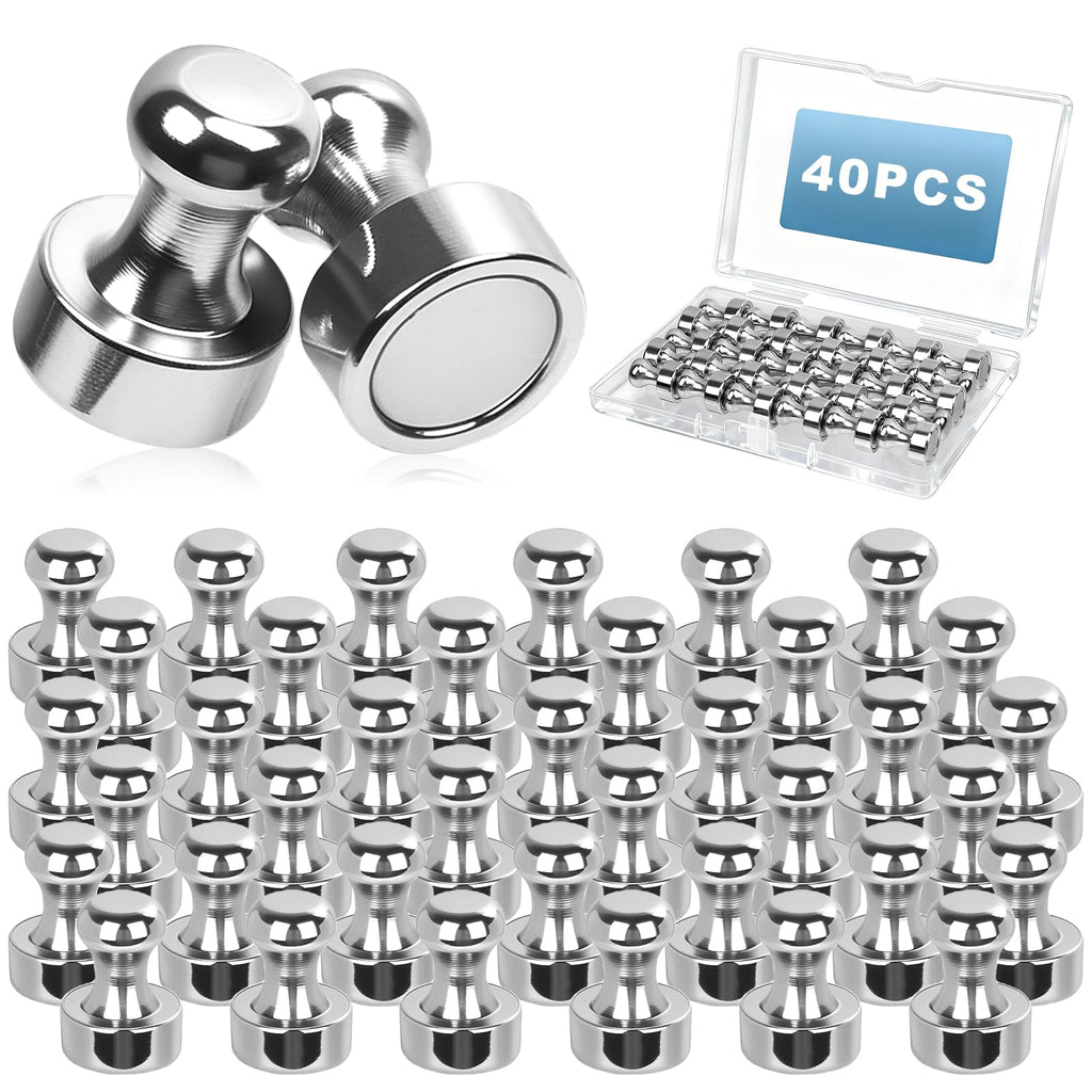 40 Stück Magnete Stark, 16 mm x 12 mm, für Magnettafel, Silber