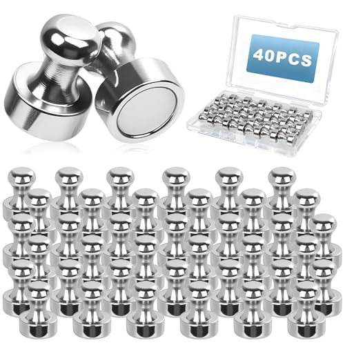 40 Stück Magnete Stark, 16 mm x 12 mm, für Magnettafel, Silber