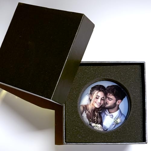 contento - Personalisierter Briefbeschwerer - Foto-Glaskugel - Glas-Briefbeschwerer mit Bild – edles Fotogeschenk in Geschenkbox – für Hochzeit, Jahrestag, Familie & Haustier - Glasdom