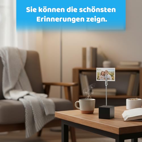 20 Stück Fotohalter mit Klammern, Schwarz Holz Memo Clip Halter, Fotoständer, Tischkartenhalter für Bilder, Karten und Notizen, Ideal für Heimdekoration, Büro und Veranstaltungen