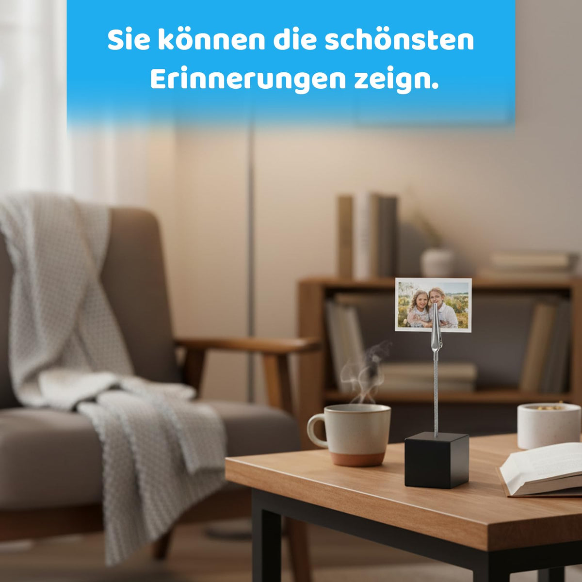 20 Stück Fotohalter mit Klammern, Schwarz Holz Memo Clip Halter, Fotoständer, Tischkartenhalter für Bilder, Karten und Notizen, Ideal für Heimdekoration, Büro und Veranstaltungen