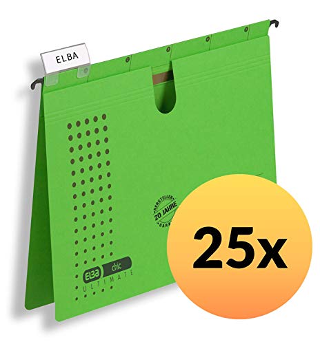 ELBA Hängehefter chic für A4, aus Karton, grün, 25er Pack