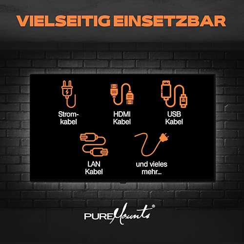 PureMounts PM-SOCKS-85B-50 Universeller Polyester-Kabelschlauch, selbst zusammenziehend mit Klettverschluss, Ø 85mm, Rolle 50m, schwarz