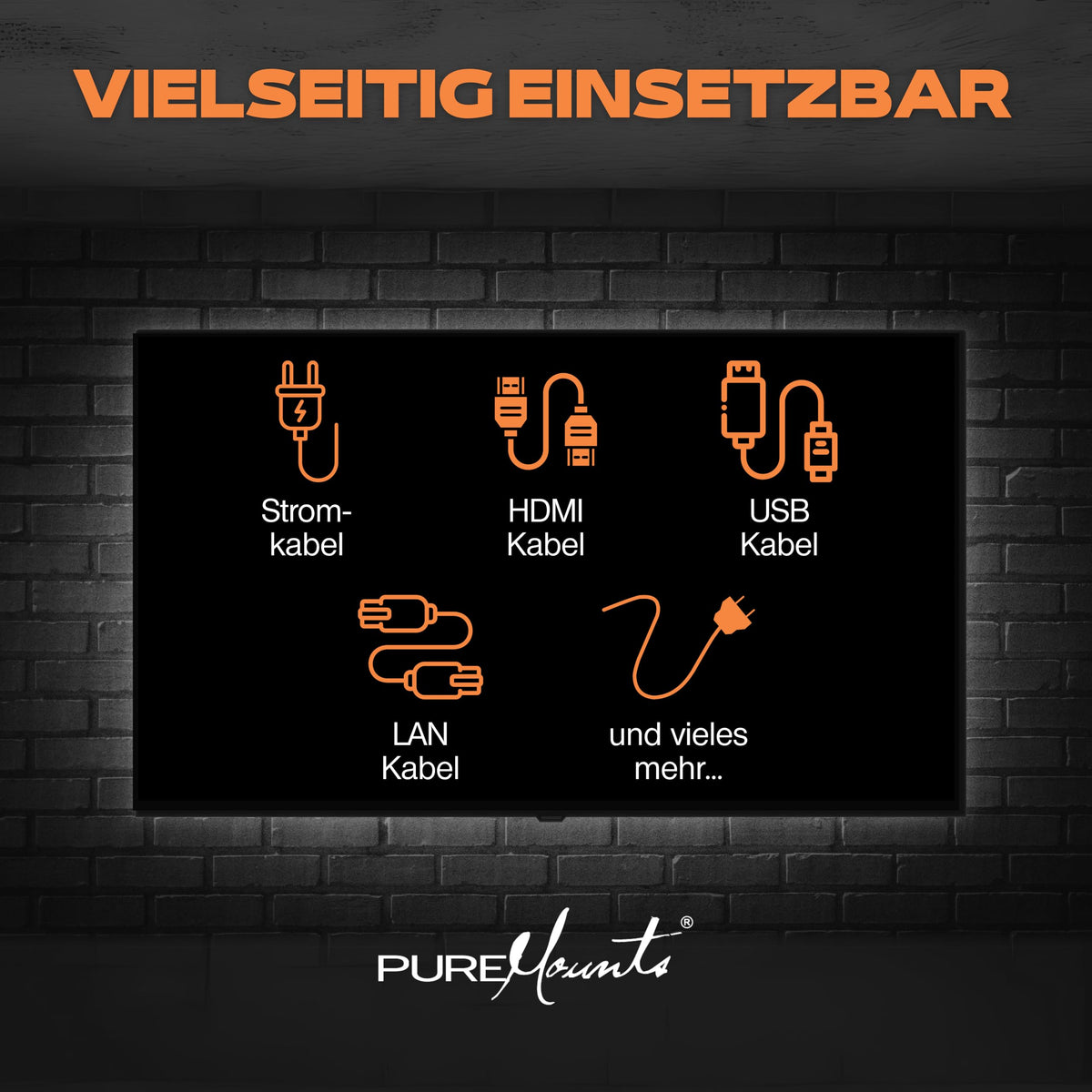 PureMounts PM-SOCKS-85B-50 Universeller Polyester-Kabelschlauch, selbst zusammenziehend mit Klettverschluss, Ø 85mm, Rolle 50m, schwarz