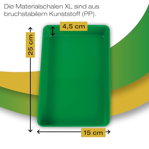 TimeTEX Materialschalen Set XL, 5 robuste Schalen | Ideal zum Basteln & Sortieren