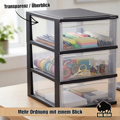 Große Schubladenbox A4 Schubladenschrank Schreibtisch Organizer Transparent