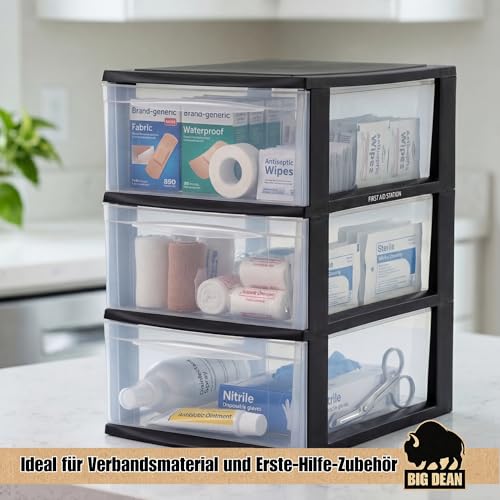 Große Schubladenbox A4 Schubladenschrank Schreibtisch Organizer Transparent