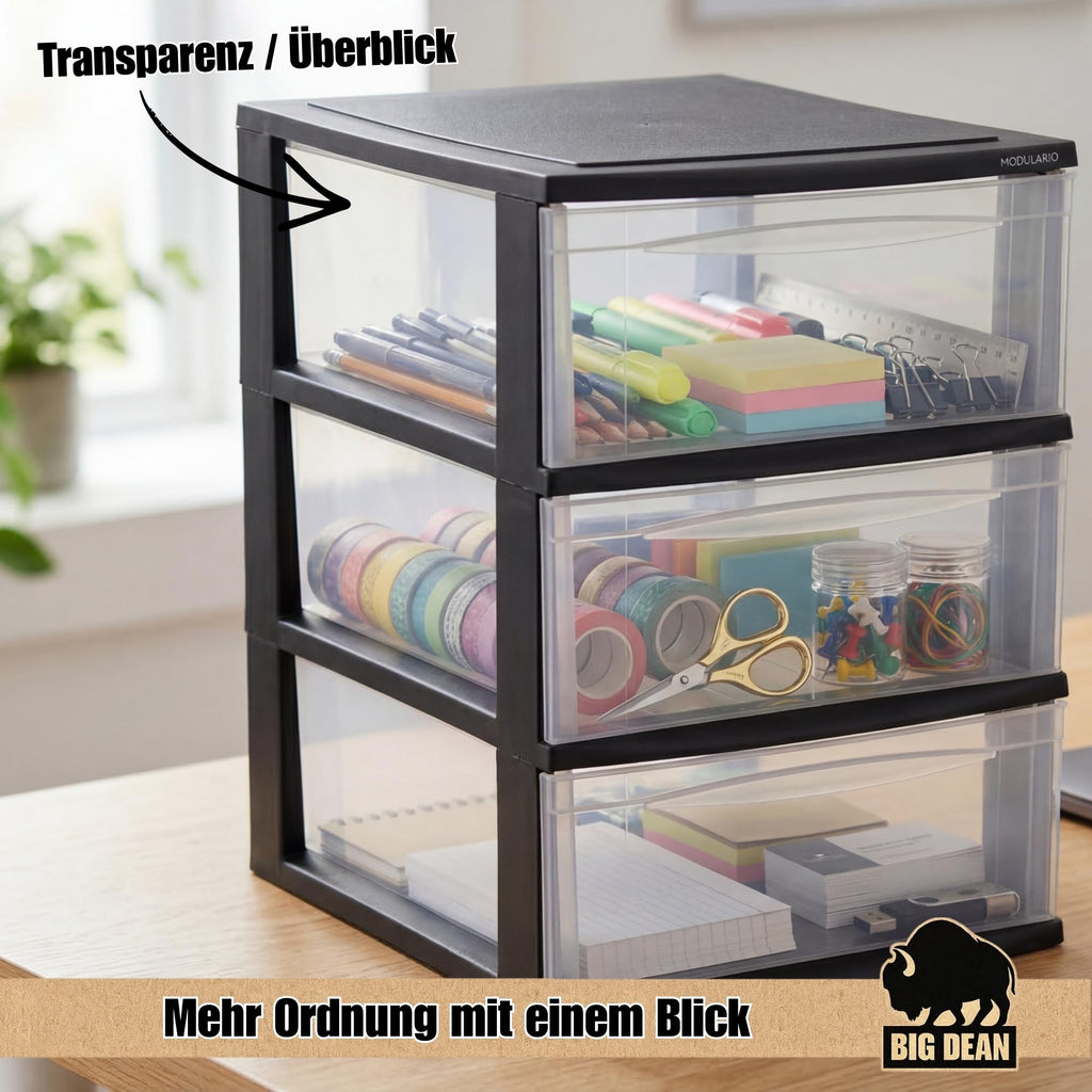 Große Schubladenbox A4 Schubladenschrank Schreibtisch Organizer Transparent