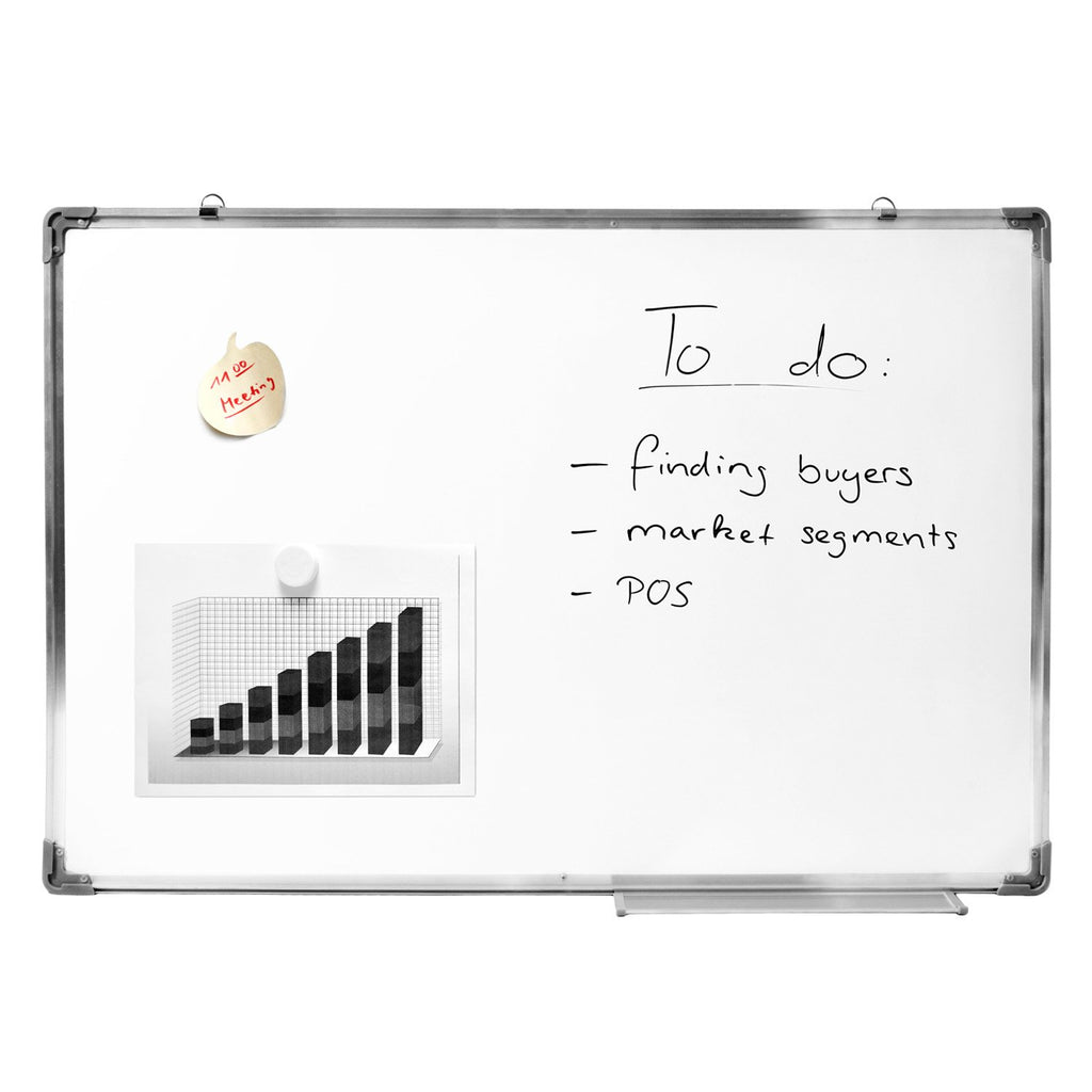 GOODS+GADGETS® Whiteboard magnetisch 60x90cm mit Alu-Rahmen & Ablage