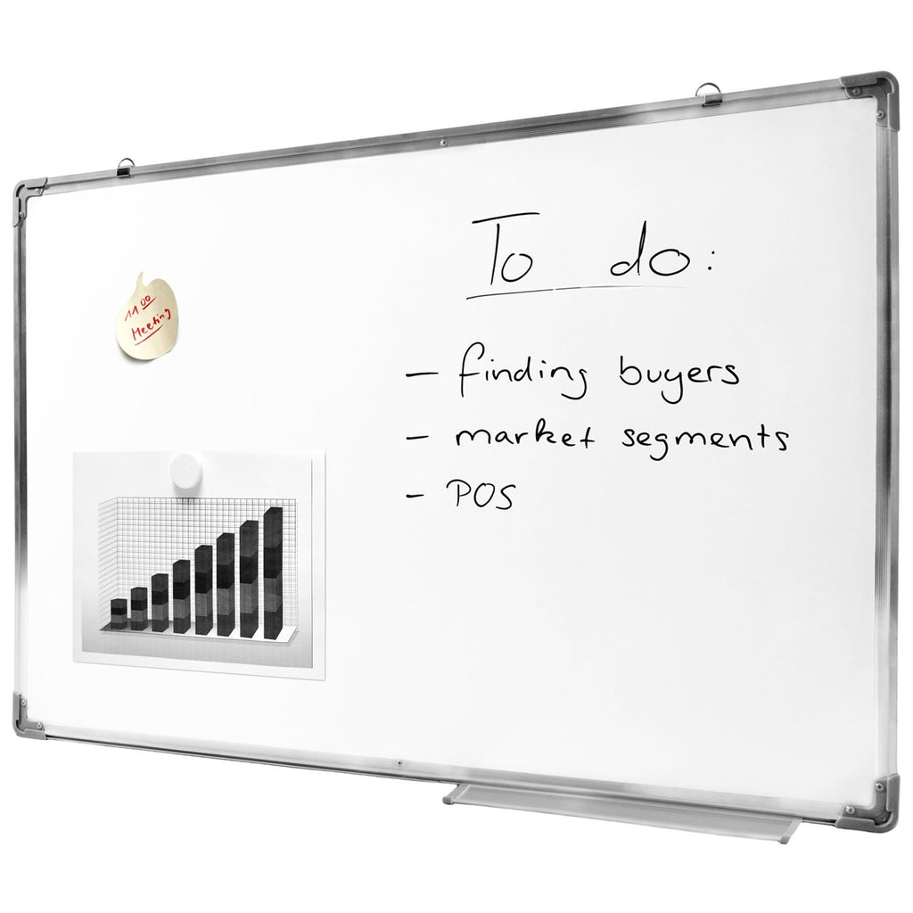 GOODS+GADGETS® Whiteboard magnetisch 60x90cm mit Alu-Rahmen & Ablage