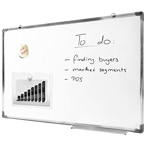 GOODS+GADGETS® Whiteboard magnetisch 60x90cm mit Alu-Rahmen & Ablage