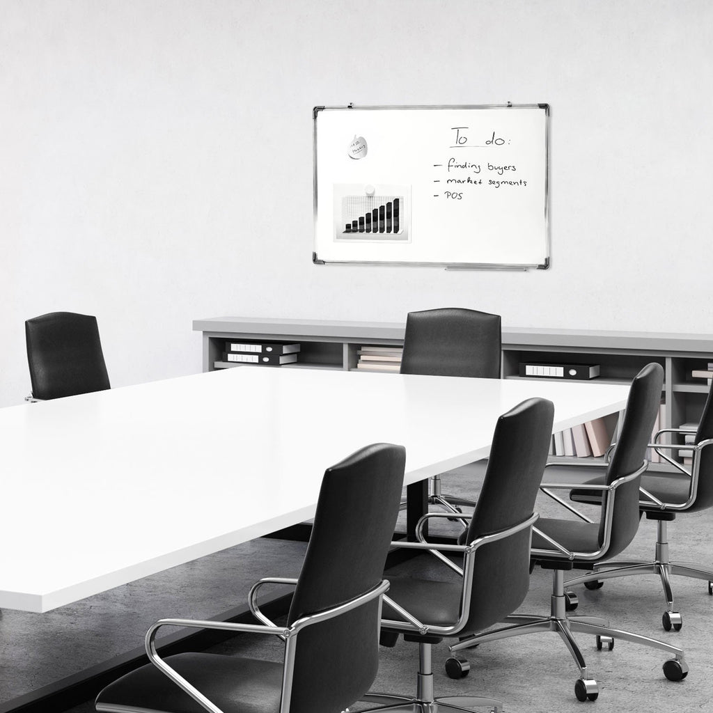 GOODS+GADGETS® Whiteboard magnetisch 60x90cm mit Alu-Rahmen & Ablage