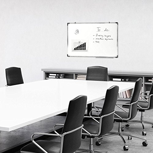 GOODS+GADGETS® Whiteboard magnetisch 60x90cm mit Alu-Rahmen & Ablage