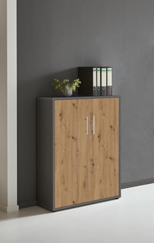 Aktenschrank TABOR abschließbar Büroschrank in diversen Farbvarianten (anthrazit/Artisan Eiche)