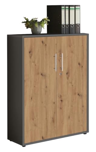 Aktenschrank TABOR abschließbar Büroschrank in diversen Farbvarianten (anthrazit/Artisan Eiche)