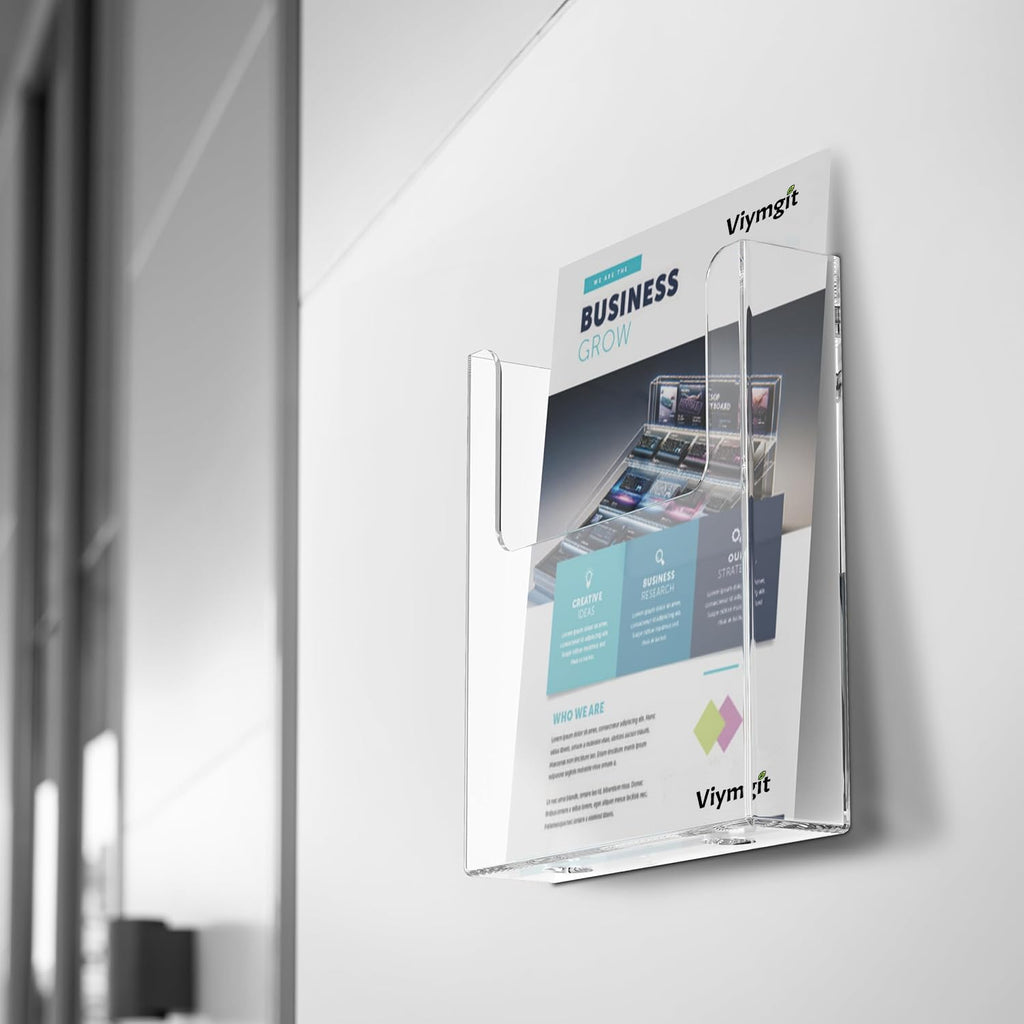 DIN-A4-Wandprospekthalter, transparenter Flyerhalter aus Acryl, 1 Stück