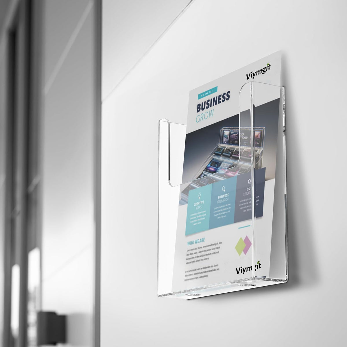 DIN-A4-Wandprospekthalter, transparenter Flyerhalter aus Acryl, 1 Stück