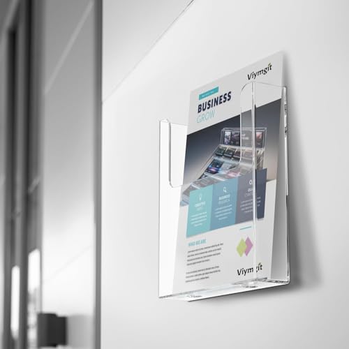 DIN-A4-Wandprospekthalter, transparenter Flyerhalter aus Acryl, 1 Stück