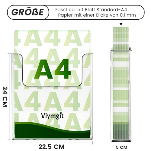DIN-A4-Wandprospekthalter, transparenter Flyerhalter aus Acryl, 1 Stück
