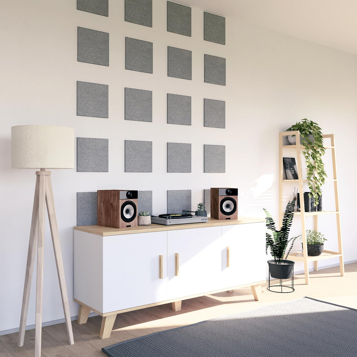 vilz 12 Stück Schallabsorber Panel Akustik aus recyceltem Filz - Akustikplatten Schalldämmung 250x250x9 mm