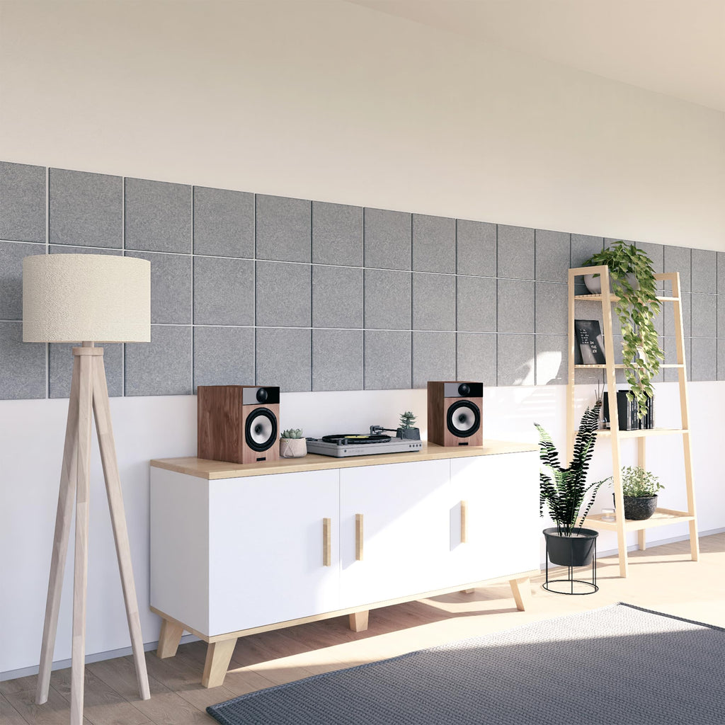 vilz 12 Stück Schallabsorber Panel Akustik aus recyceltem Filz - Akustikplatten Schalldämmung 250x250x9 mm