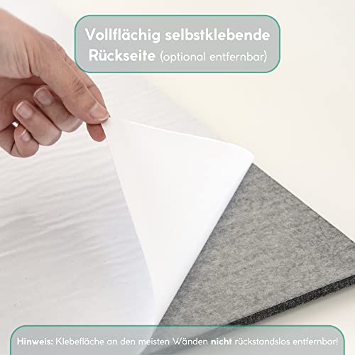 vilz 12 Stück Schallabsorber Panel Akustik aus recyceltem Filz - Akustikplatten Schalldämmung 250x250x9 mm
