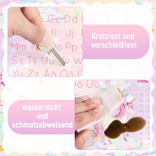 Schreibtischunterlage Leder, Schreibtischunterlage Einhorn-Thema