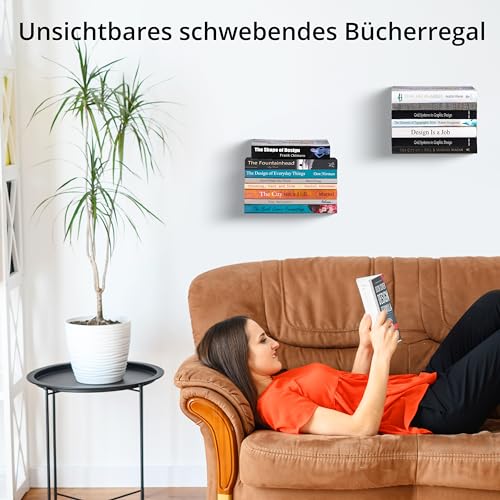 Winter Shore Unsichtbares Schwarzes Bücherregal Wand (4er-Pack)
