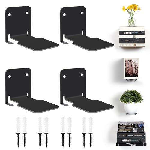 Winter Shore Unsichtbares Schwarzes Bücherregal Wand (4er-Pack)
