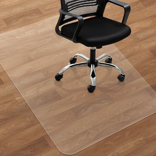 SHAREWIN Bürostuhlmatte für Hartholzböden, 121,9 x 91,4 cm, transparente Bodenschutzmatte für Rollstühle, rutschfeste Kunststoffuntertisch-Computer-Matten, leicht zu gleiten auf harten Böden,