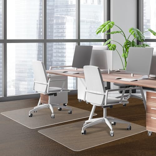 SHAREWIN Bürostuhlmatte für Hartholzböden, 121,9 x 91,4 cm, transparente Bodenschutzmatte für Rollstühle, rutschfeste Kunststoffuntertisch-Computer-Matten, leicht zu gleiten auf harten Böden,