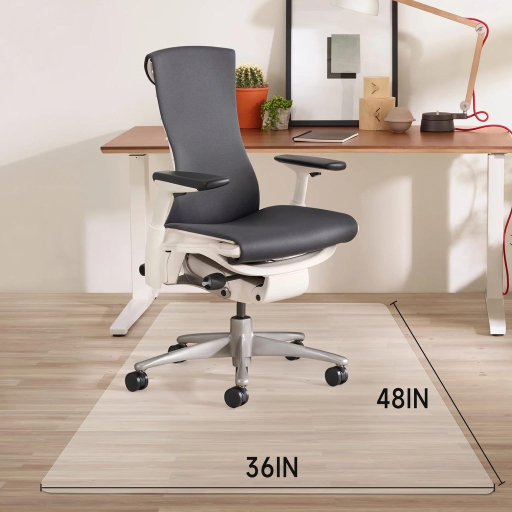 SHAREWIN Bürostuhlmatte für Hartholzböden, 121,9 x 91,4 cm, transparente Bodenschutzmatte für Rollstühle, rutschfeste Kunststoffuntertisch-Computer-Matten, leicht zu gleiten auf harten Böden,