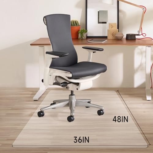 SHAREWIN Bürostuhlmatte für Hartholzböden, 121,9 x 91,4 cm, transparente Bodenschutzmatte für Rollstühle, rutschfeste Kunststoffuntertisch-Computer-Matten, leicht zu gleiten auf harten Böden,