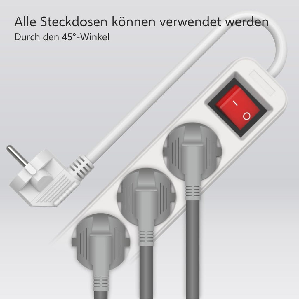 ELRO ES106 6-Fach Steckdosenleiste mit Schalter und 1,5m Kabel – Kindersicherung – Schukostecker – max. 3680 W – TÜV-geprüft - Weiß