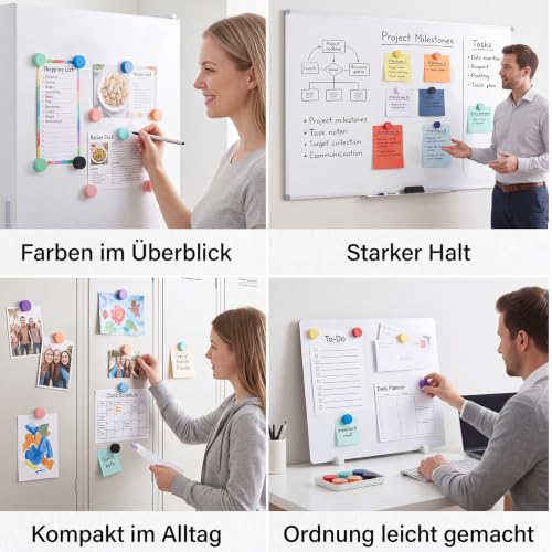 Hapric 40 Pcs Whiteboard Magnete Bunt 20 × 7 mm Magnete für Magnettafel