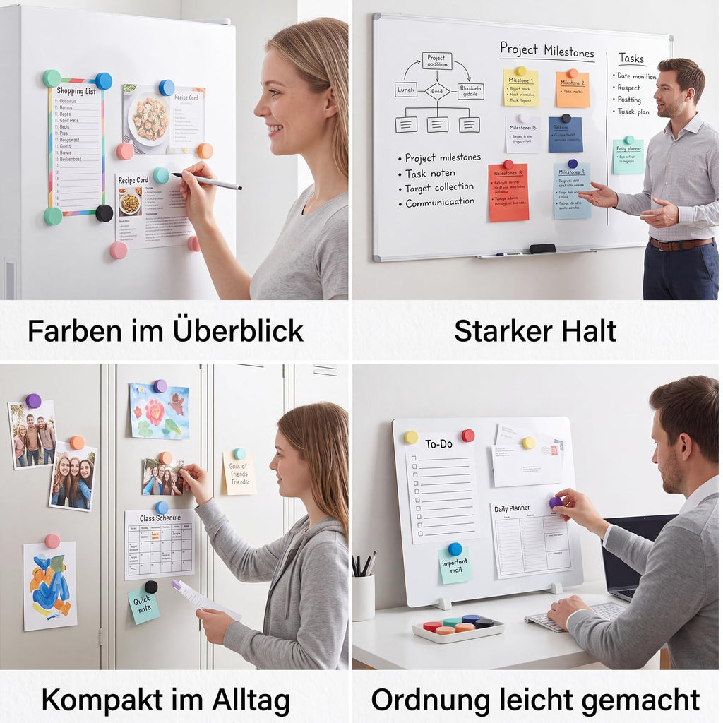 Hapric 40 Pcs Whiteboard Magnete Bunt 20 × 7 mm Magnete für Magnettafel