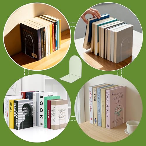 10 Stück Transparenten Buchstützen-Set, 40 Stück Anti-Rutsch-Pad-Acryl-Buchstütze, 3mm verdickt Stück Klarer Buchständer kann für Buchhalter, Bibliotheks-Buchständer, Bücherstützen, Büro-Bookends