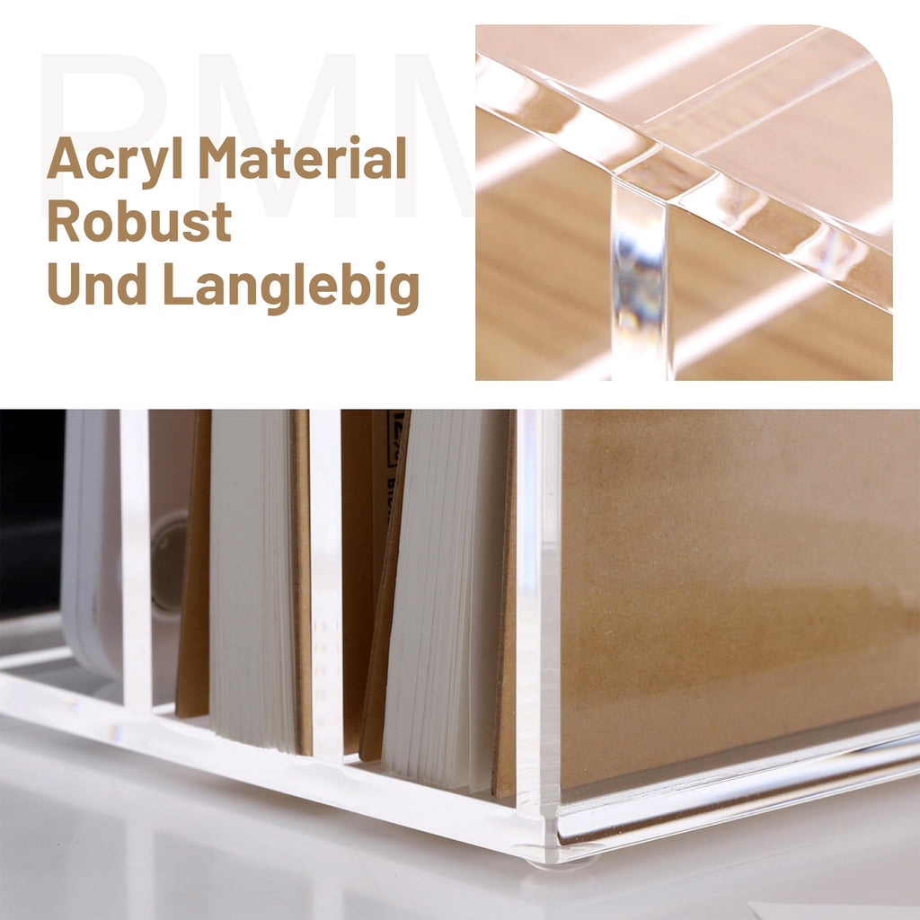 SANRUI Briefhalter Ablagefächer aus Acryl, Premium Schreibtisch Briefablage mit 3 Fächern, Dokumentenhalter & Ablagesystem für Brief, Mail, Post, Letter, Notizen (17,5 x 10,1 x 10,1 cm)