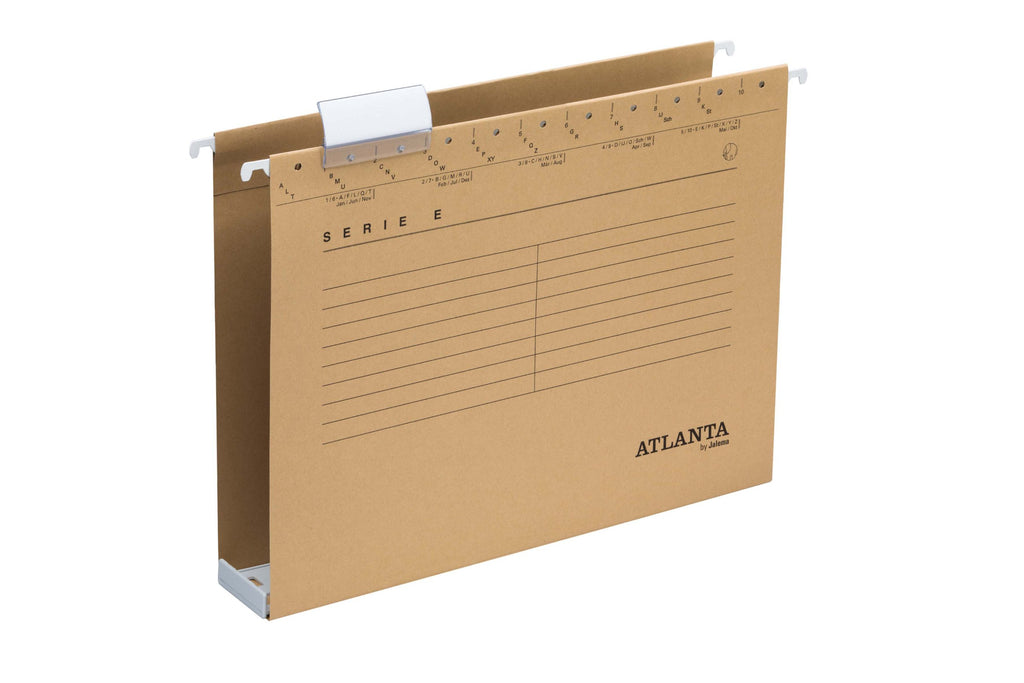 Atlanta Serie E Hängesammler A4, Jalema 2655214570, Robuste Hängesammler mit extra grosses Fassungsvermögen, 25er Packung, naturbraun
