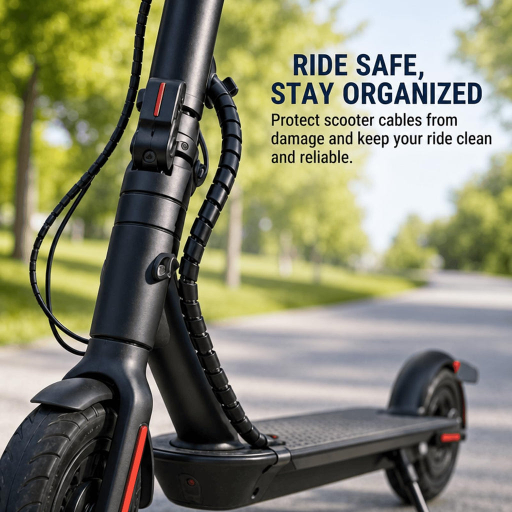 120 cm Flexibles TPU-Kabelspirale für E-Scooter, Kompatibel mit Xiaomi 1s/M365/Pro Ninebot, Anpassbarer Kabelschutz in Schwarz (E-Scooter Zubehör)