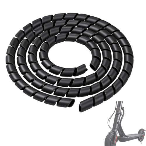 120 cm Flexibles TPU-Kabelspirale für E-Scooter, Kompatibel mit Xiaomi 1s/M365/Pro Ninebot, Anpassbarer Kabelschutz in Schwarz (E-Scooter Zubehör)