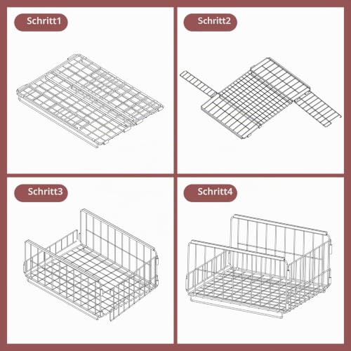 3er Set Schubladenbox Organizer – Stapelbare Aufbewahrungsbox mit Schubladen-Design aus Metall, Schrank Organizer für Kleiderschrank, Regal & Garderobe, Aufbewahrungsbox